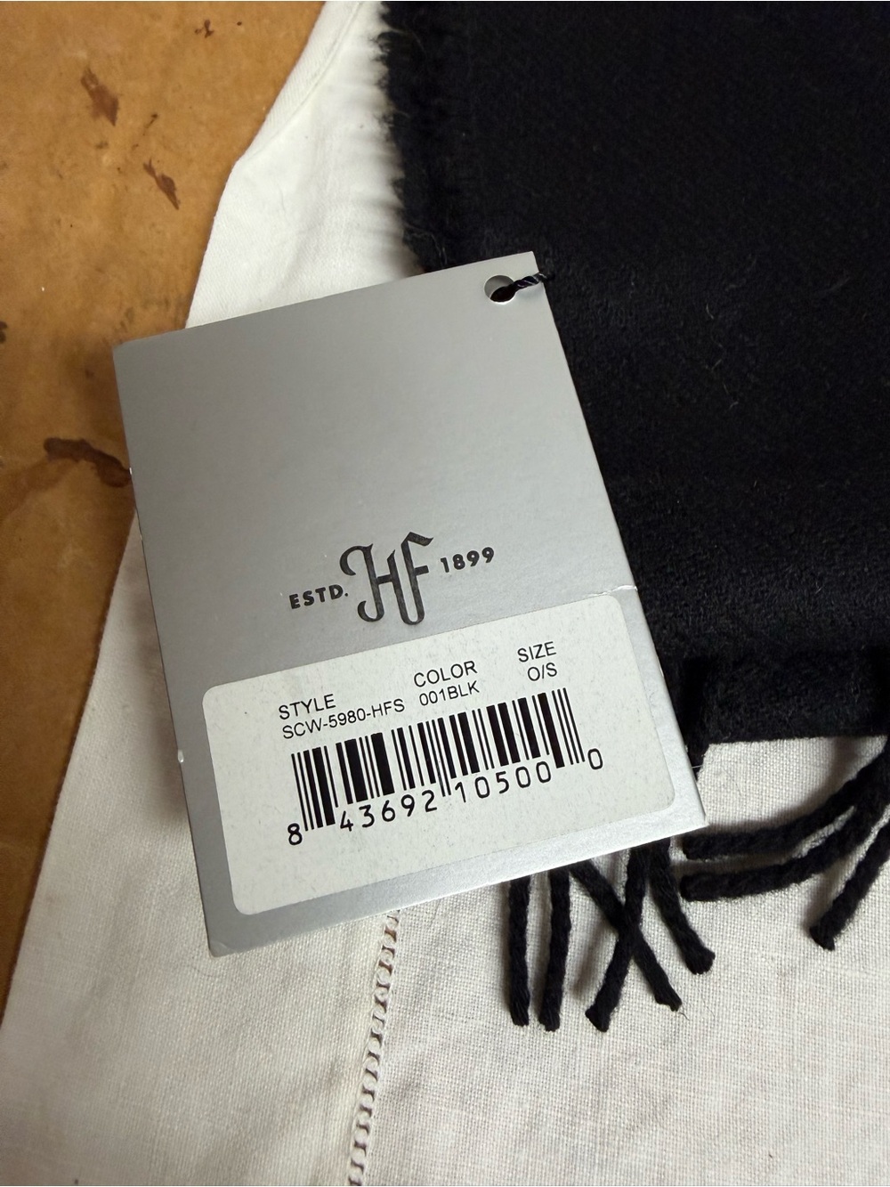 Hickey Freeman Black 100 % Cashmere Scarf - Picture 2 of 4